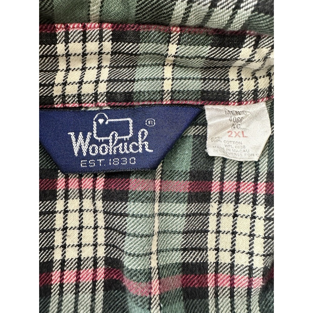 Woolrich Flannel Shirt Men's 2X Plaid Long Sleeve Button Down Pocket Outdoor - Picture 3 of 8